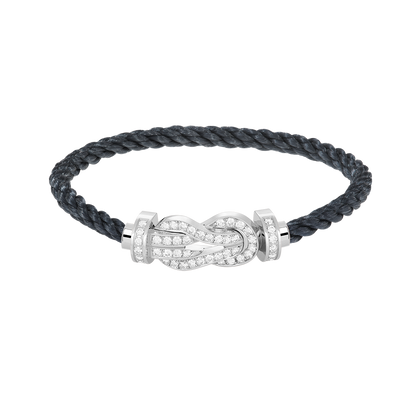 [Favorite]LARGE 8-FIGURE BUCKLE FULL DIAMOND BRACELET -WHITE GOLD