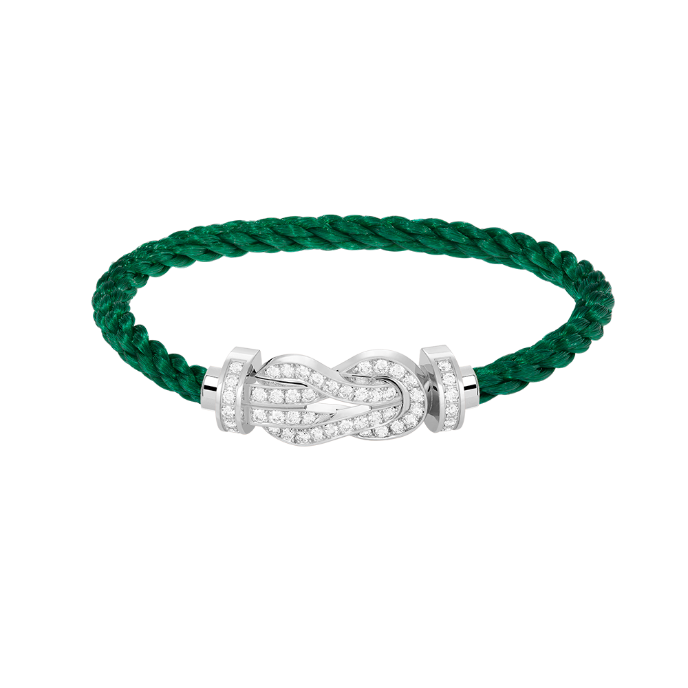 [Favorite]LARGE 8-FIGURE BUCKLE FULL DIAMOND BRACELET -WHITE GOLD