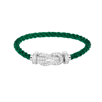 [Favorite]LARGE 8-FIGURE BUCKLE FULL DIAMOND BRACELET -WHITE GOLD