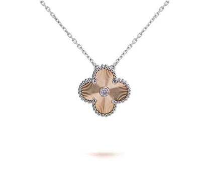 [Favorit]15MM KLEEBLUMEN-ANHÄNGERKETTE WEISSGOLD KOLLEKTION