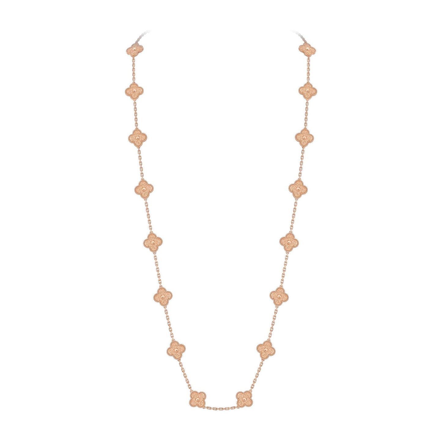 [Favorit]KLASSISCHE 20-MOTIV GLÜCKSKLEE-HALSKEtte ROSÉGOLD KOLLEKTION