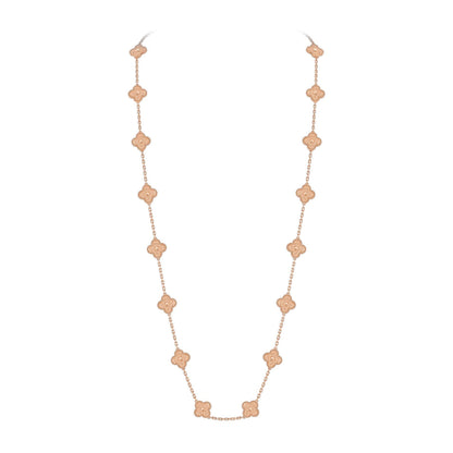 [Favorit]KLASSISCHE 20-MOTIV GLÜCKSKLEE-HALSKEtte ROSÉGOLD KOLLEKTION