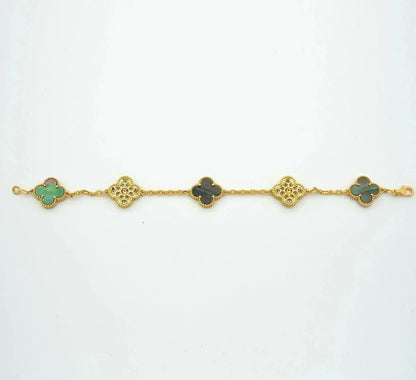 [Favorite]LUCKY CLOVER 5-MOTIF BRACELET - GREY MOTHER-OF-PEARL COLLECTION
