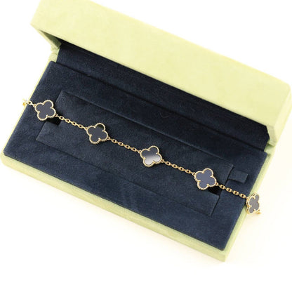 [Favorite]LUCKY CLOVER 5-MOTIF BRACELET - BLACK OXNY COLLECTION