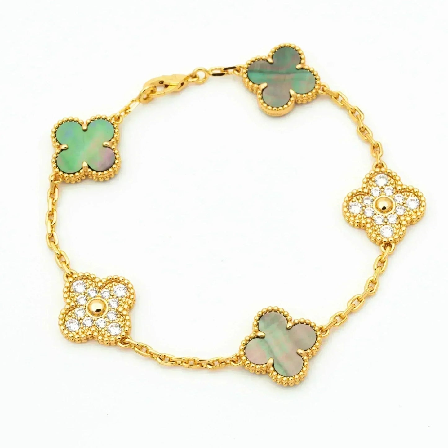 [Favorite]LUCKY CLOVER 5-MOTIF BRACELET - GREY MOTHER-OF-PEARL COLLECTION