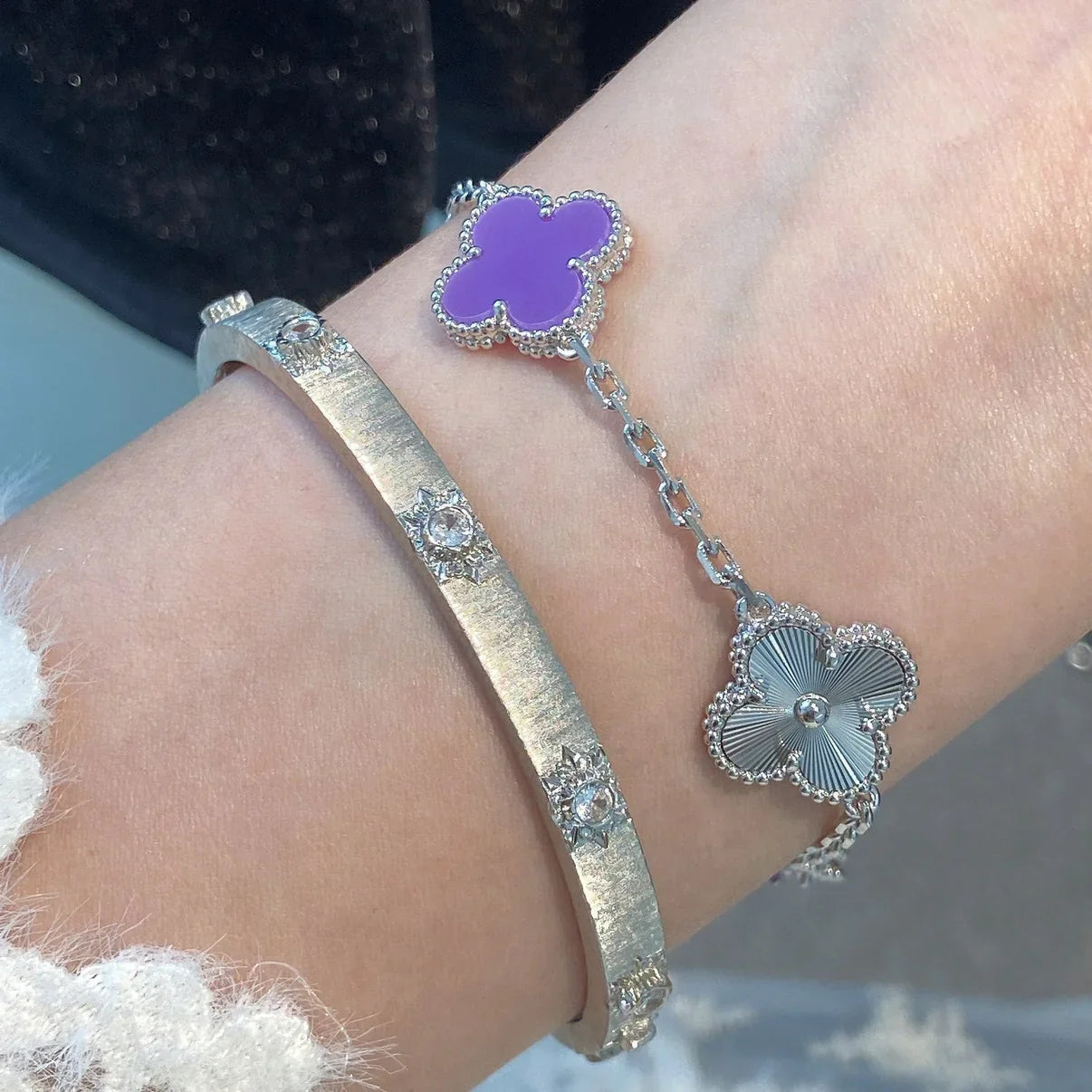 [Favorite]LUCKY CLOVER 5-MOTIF BRACELET - VIOLET COLLECTION