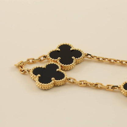 [Favorite]LUCKY CLOVER 5-MOTIF BRACELET - BLACK OXNY COLLECTION