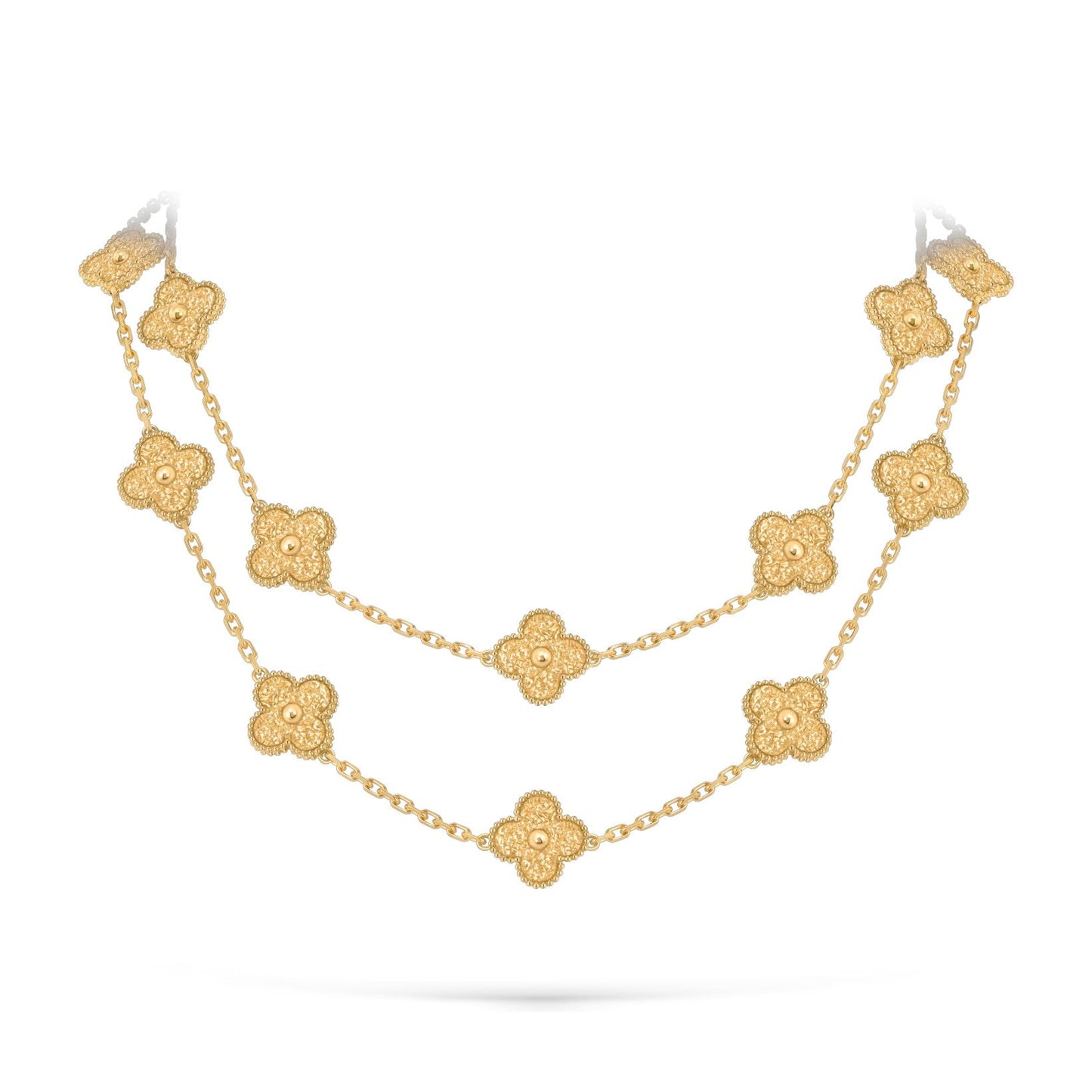 [Favorite]CLASSIC 20-MOTIF LUCKY CLOVER LONG NECKLACE GOLD COLLECTION
