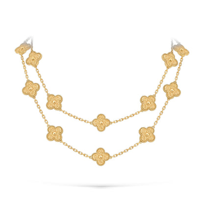 [Favorite]CLASSIC 20-MOTIF LUCKY CLOVER LONG NECKLACE GOLD COLLECTION
