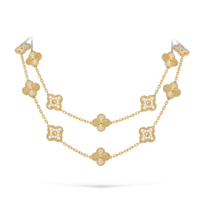 [Favorite]CLASSIC 20-MOTIF LUCKY CLOVER LONG NECKLACE GOLD COLLECTION