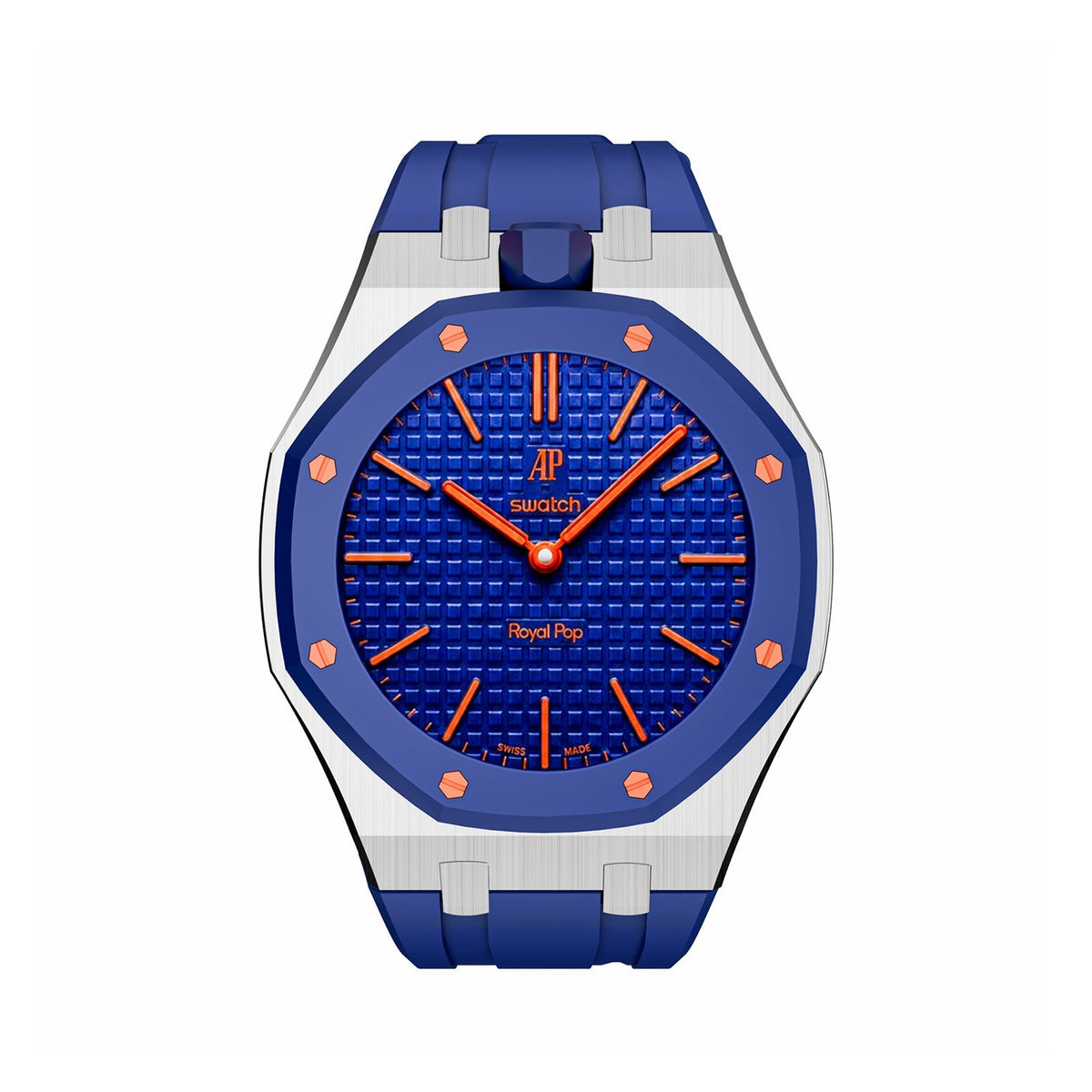 Royal Oak Pop Gehäuse aus schwarzem Edelstahl & Silikonarmband