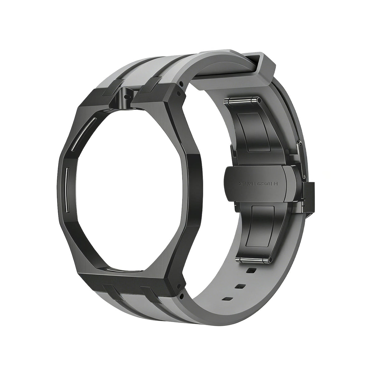 Royal Oak Pop Gehäuse aus schwarzem Edelstahl & Silikonarmband