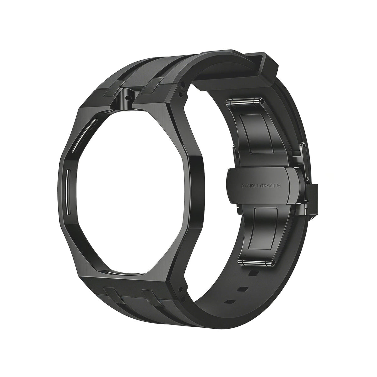 Royal Oak Pop Gehäuse aus schwarzem Edelstahl & Silikonarmband
