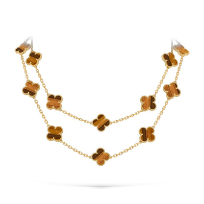 [Favorite]CLASSIC 20-MOTIF LUCKY CLOVER LONG NECKLACE GOLD COLLECTION