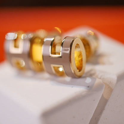 [Favorite]MINI POP H GOLD EARRINGS GREY
