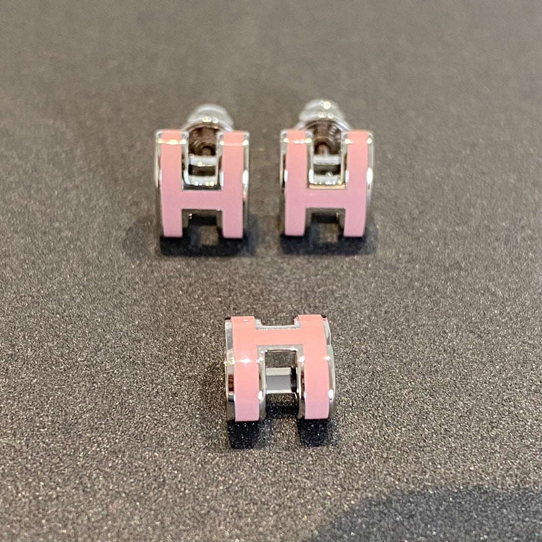 [Favorite]MINI POP H SILVER EARRINGS PINK
