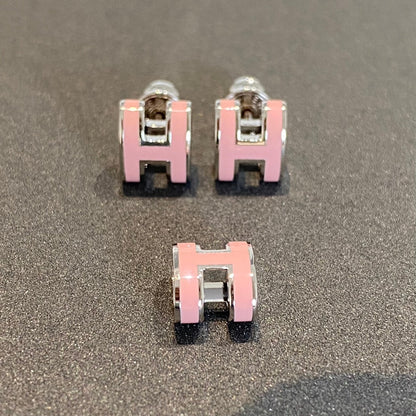 [Favorite]MINI POP H SILVER EARRINGS PINK