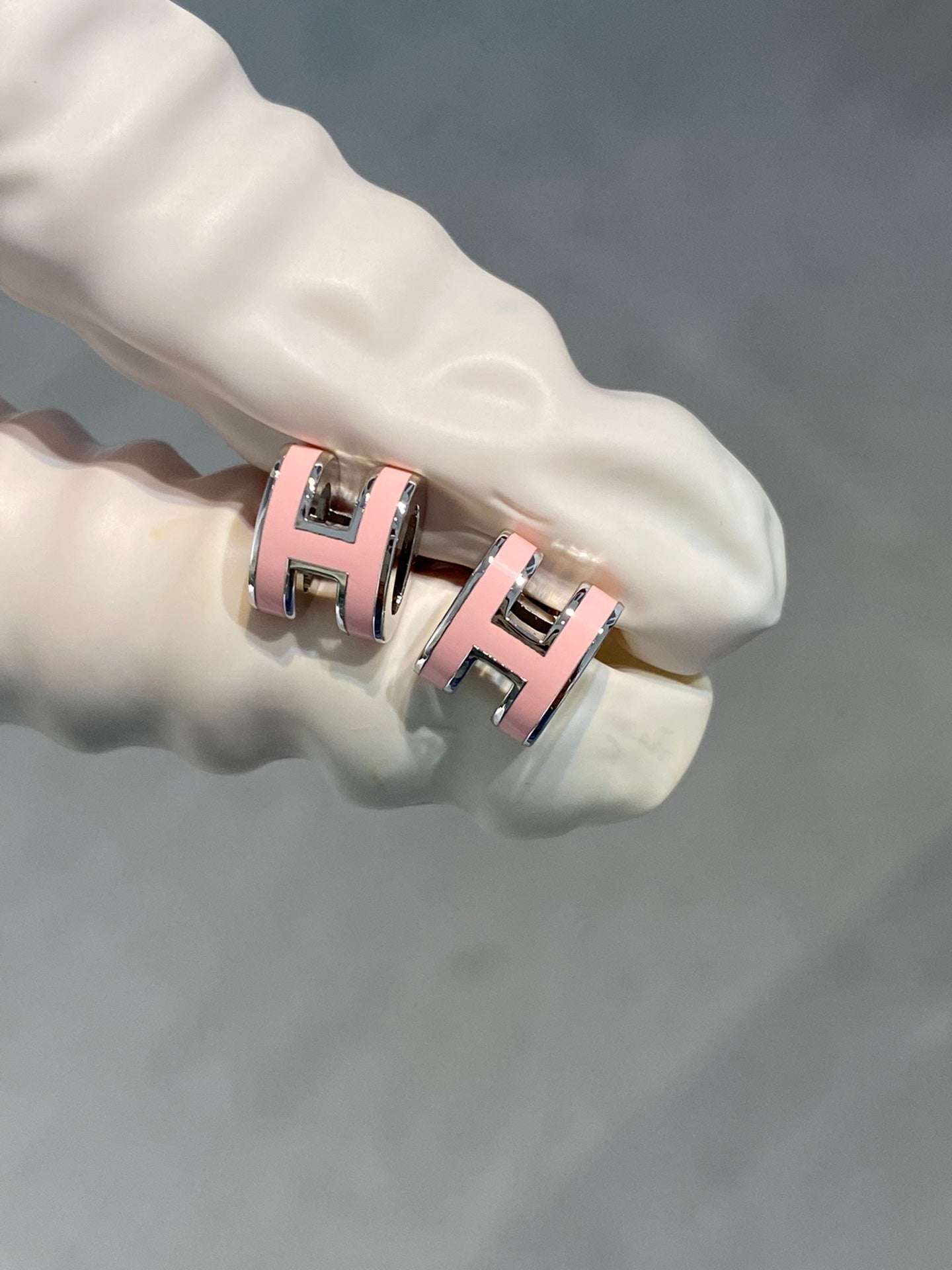 [Favorite]MINI POP H SILVER EARRINGS PINK