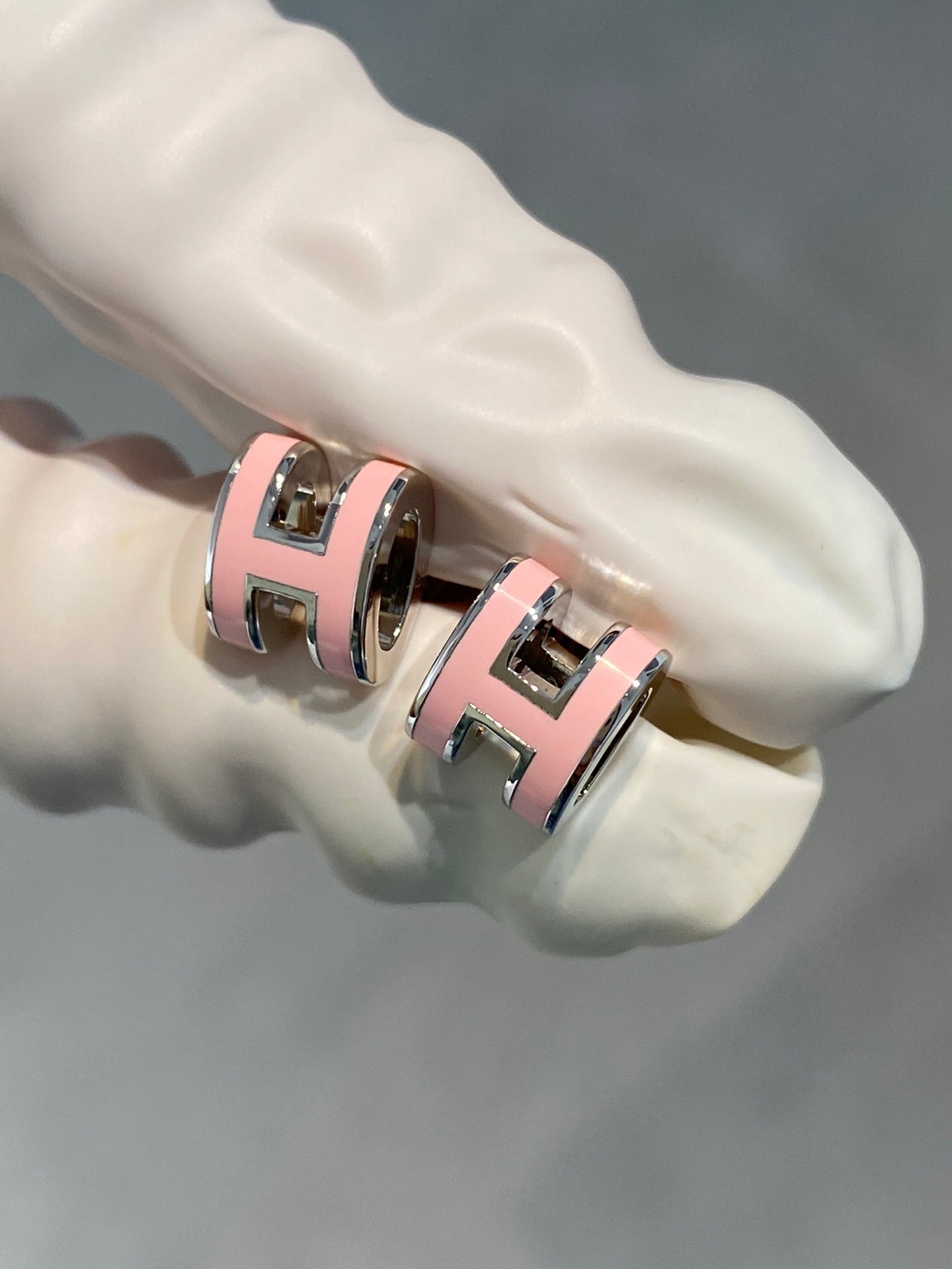 [Favorite]MINI POP H SILVER EARRINGS PINK