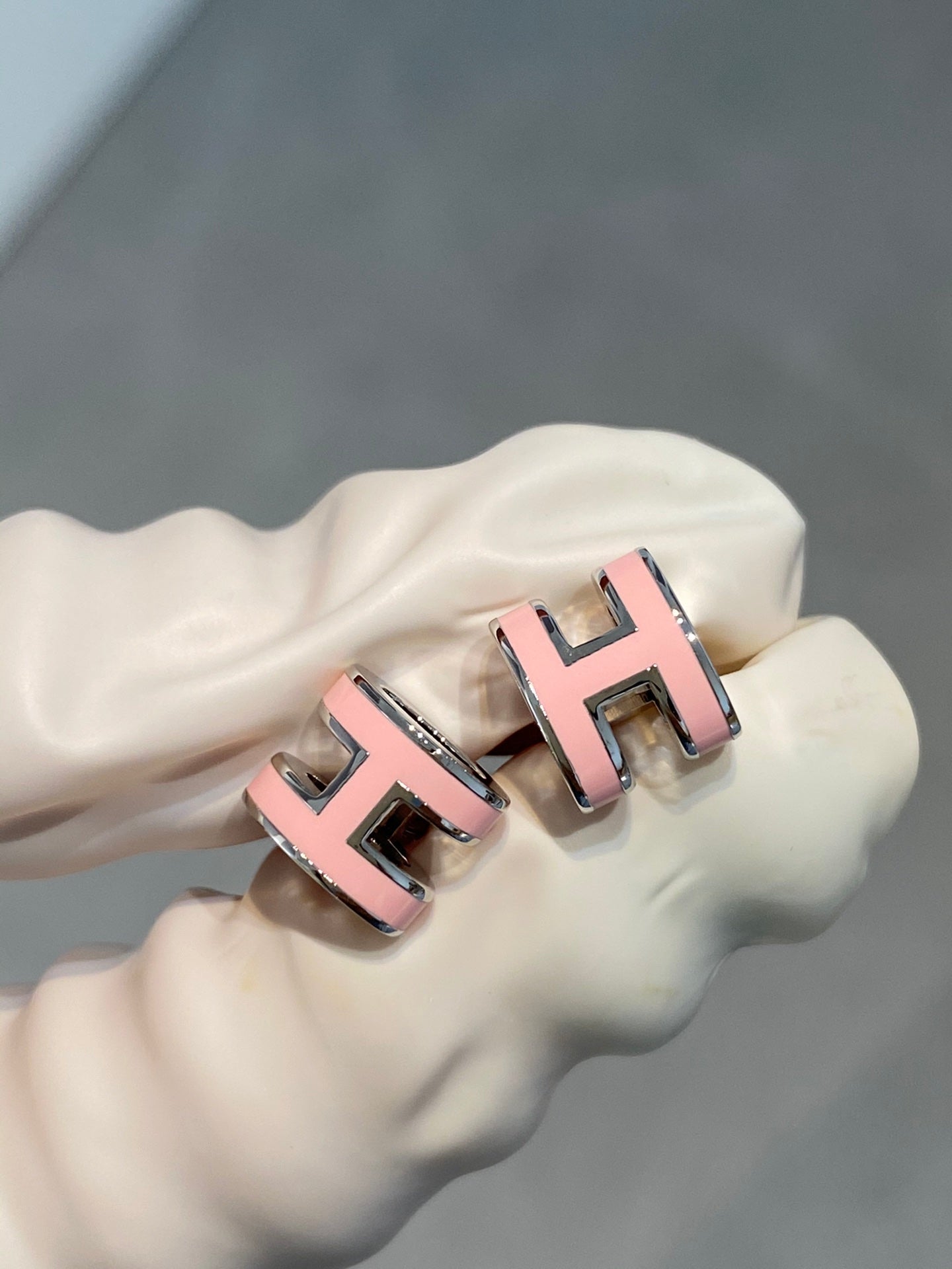 [Favorite]MINI POP H SILVER EARRINGS PINK