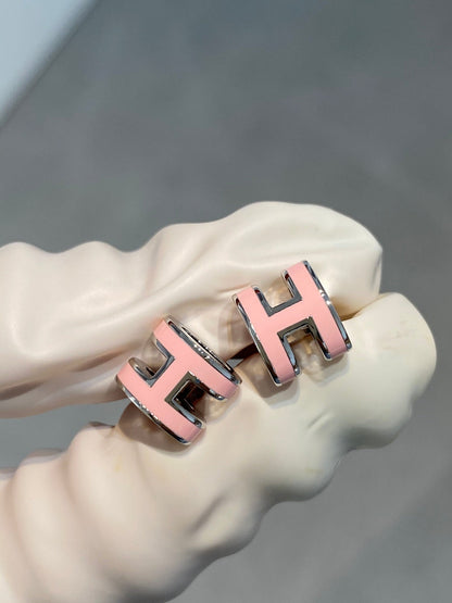 [Favorite]MINI POP H SILVER EARRINGS PINK