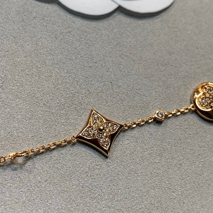 [Favorite]STAR AND SUN 4 MOTIFS GOLD DIAMONDS BRACELET