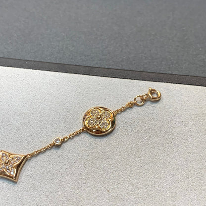 [Favorite]STAR AND SUN 4 MOTIFS GOLD DIAMONDS BRACELET