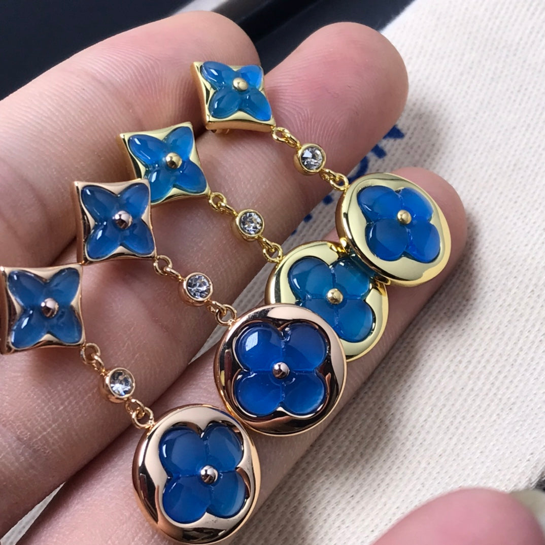 [Favorite]STAR AND SUN AGATE DIAMOND EARRINGS