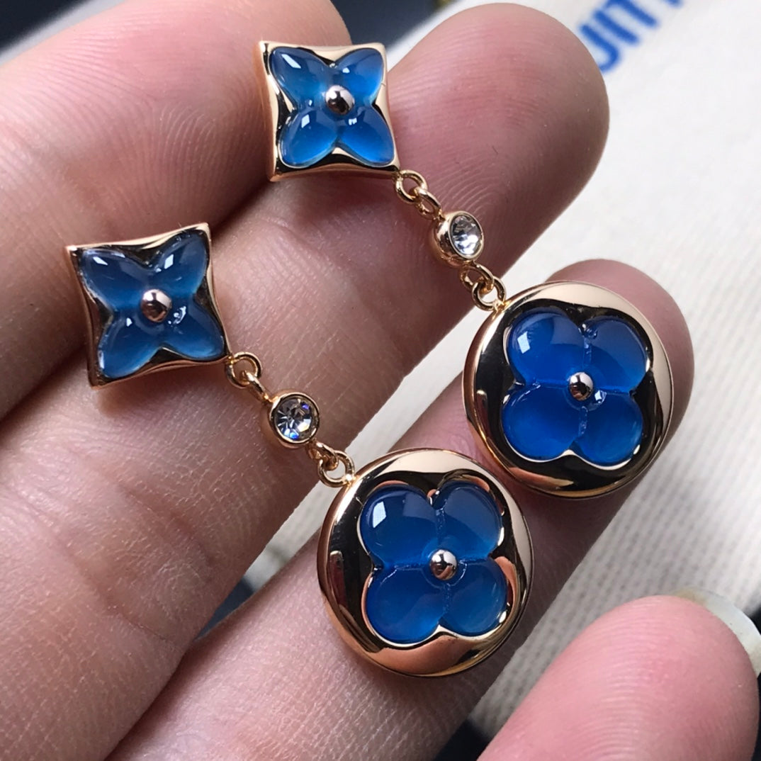 [Favorite]STAR AND SUN AGATE DIAMOND EARRINGS