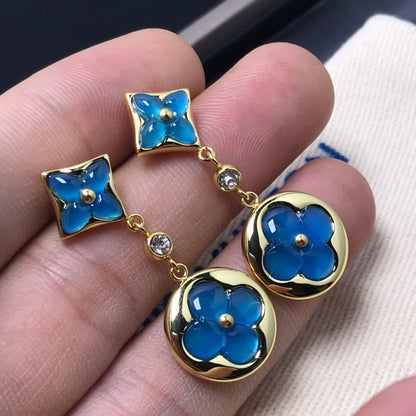[Favorite]STAR AND SUN AGATE DIAMOND EARRINGS