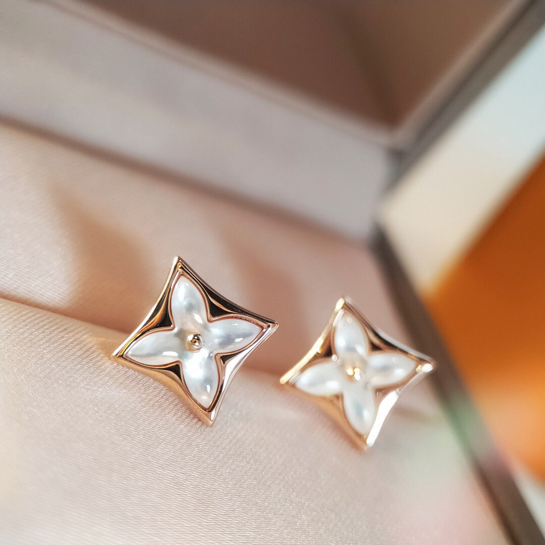 [Favorite]STAR MOP ROSE GOLD EARRINGS