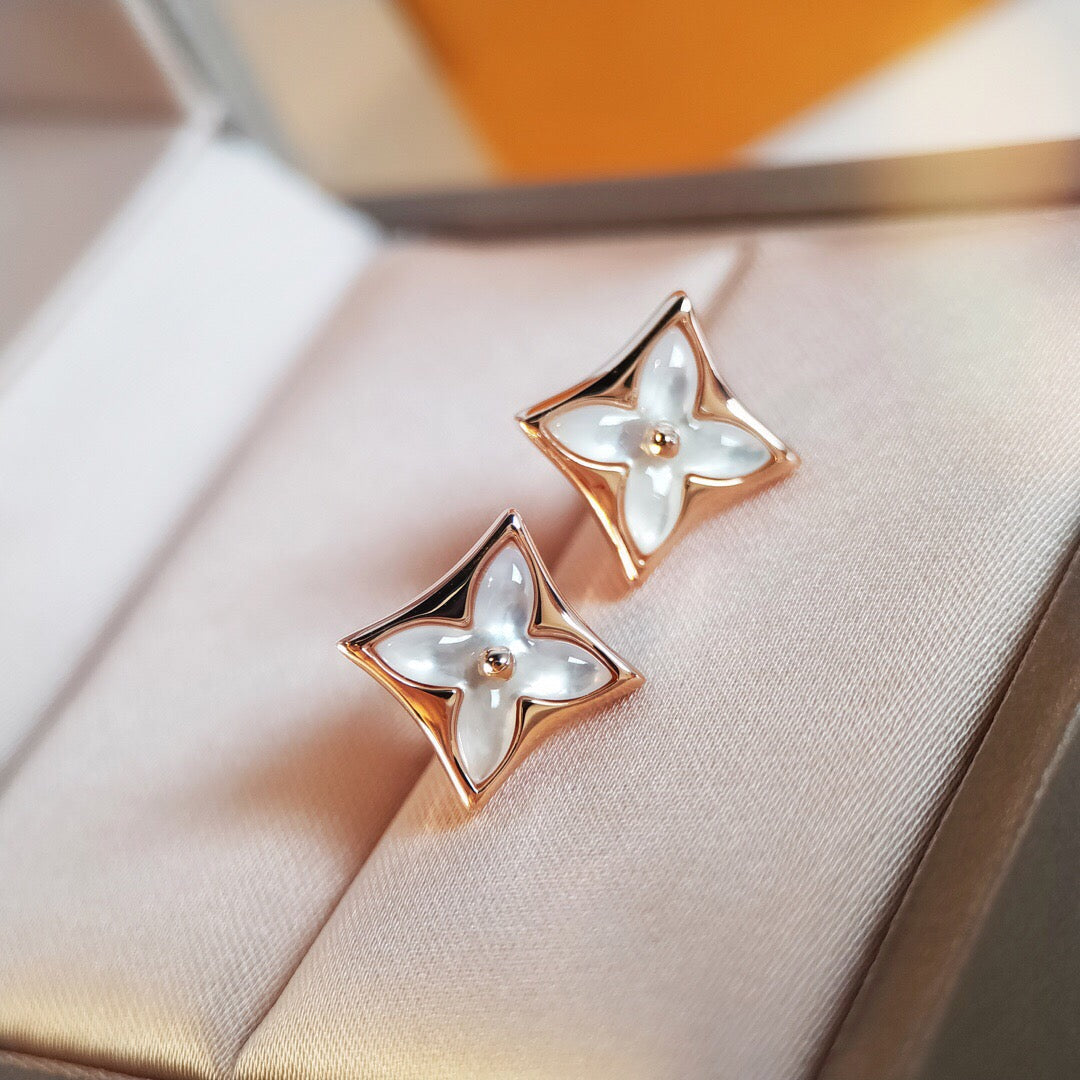 [Favorite]STAR MOP ROSE GOLD EARRINGS
