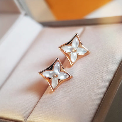 [Favorite]STAR MOP ROSE GOLD EARRINGS