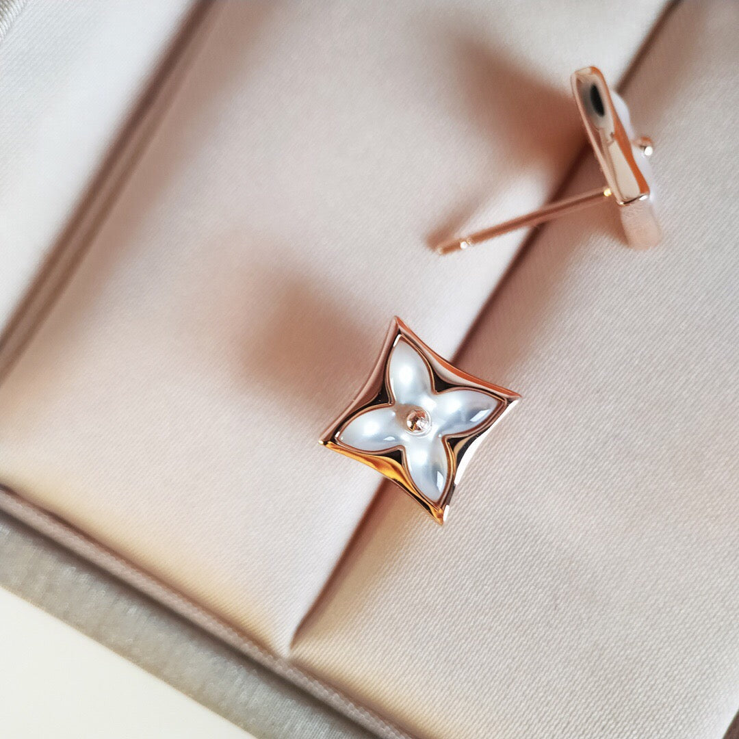 [Favorite]STAR MOP ROSE GOLD EARRINGS