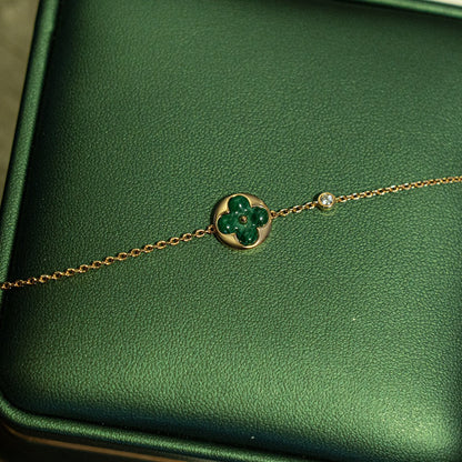 [Favorite]SUN MALACHITE 1 DIAMOND ROSE GOLD BRACELET