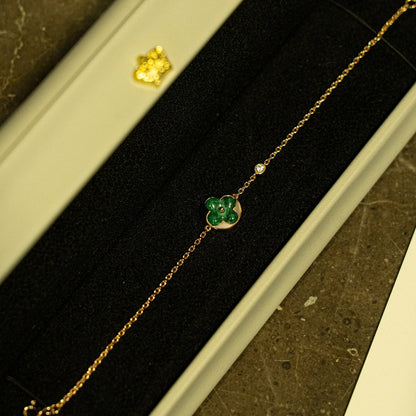 [Favorite]SUN MALACHITE 1 DIAMOND ROSE GOLD BRACELET