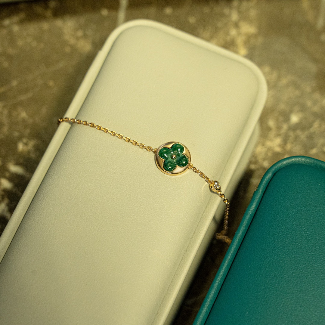 [Favorite]SUN MALACHITE 1 DIAMOND ROSE GOLD BRACELET