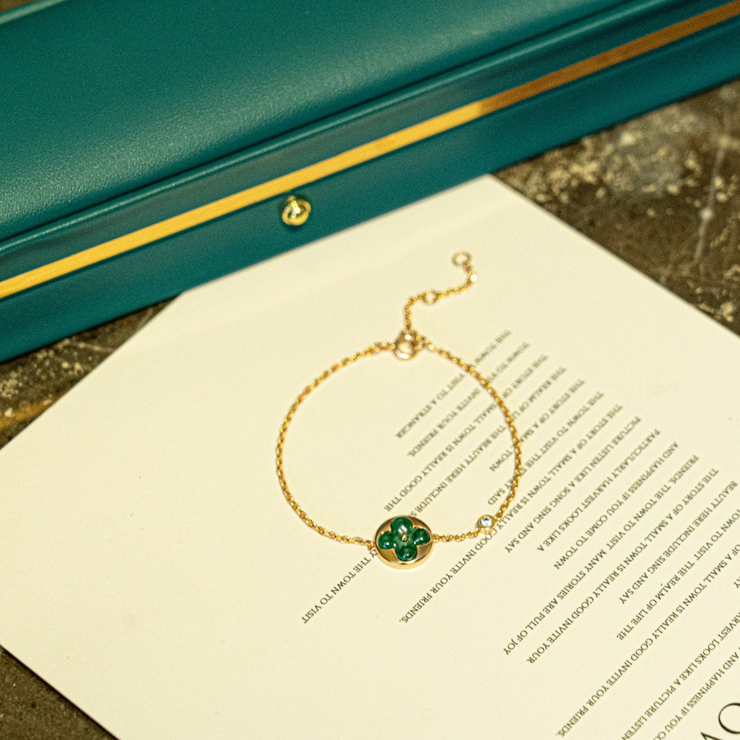 [Favorite]SUN MALACHITE 1 DIAMOND ROSE GOLD BRACELET