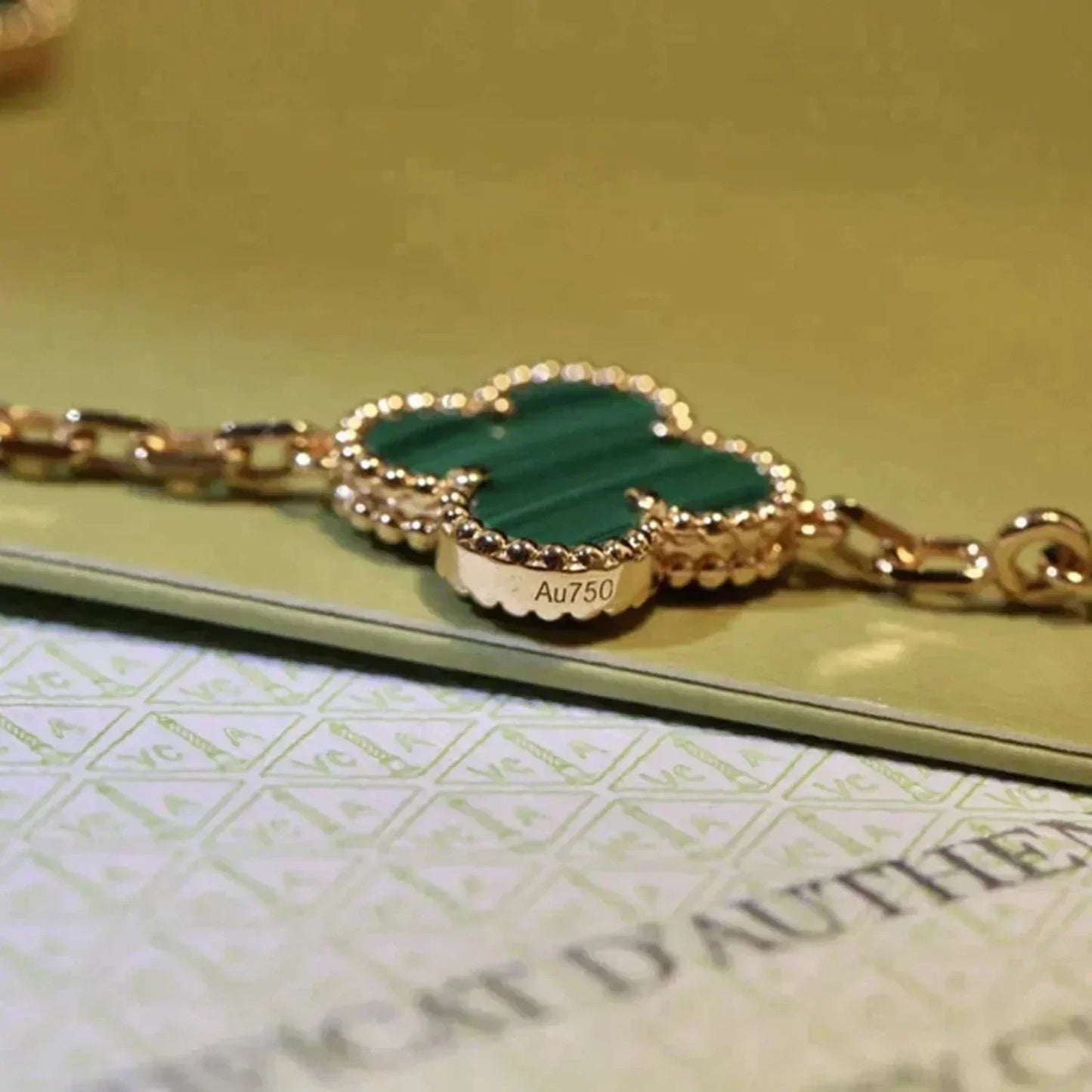 [Favorite]LUCKY CLOVER 5-MOTIF BRACELET - MALACHITE COLLECTION