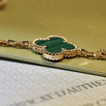 [Favorite]LUCKY CLOVER 5-MOTIF BRACELET - MALACHITE COLLECTION