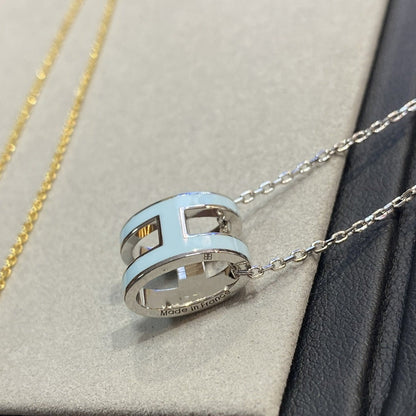 [Favorite]POP H LIGHT BLUE NECKLACE