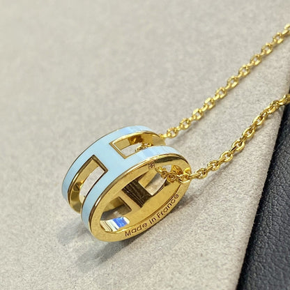 [Favorite]POP H LIGHT BLUE NECKLACE