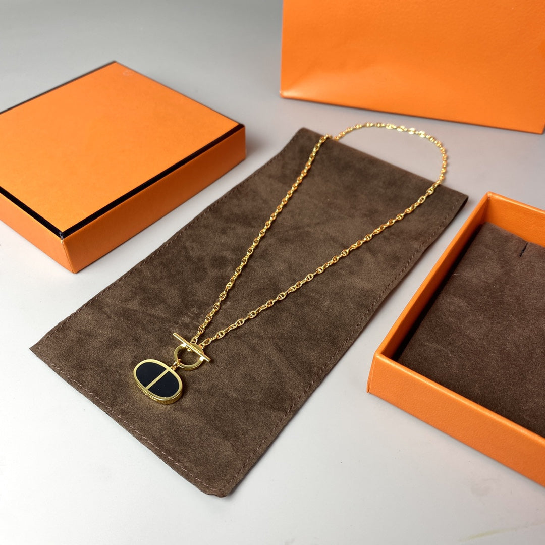 [Favorite]CHAINE VERSO BLACK CERAMIC NECKLACE