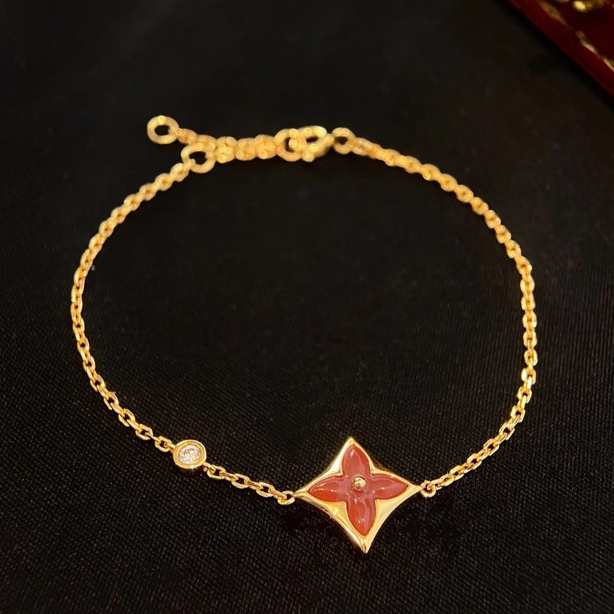 [Favorit]COLOR STAR CARNELIAN ROSÉGOLD DIAMANTARMBAND