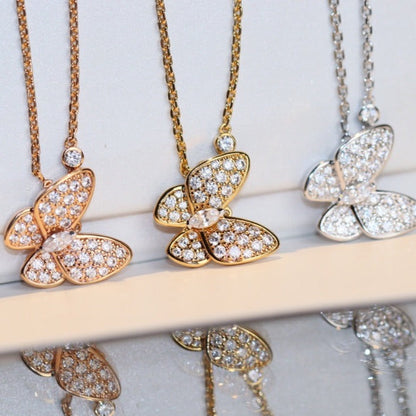 [Favorite]BUTTERFLY DIAMOND CHARM NECKLACE