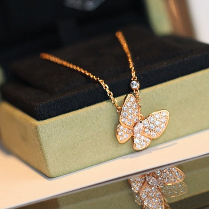[Favorite]BUTTERFLY DIAMOND CHARM NECKLACE