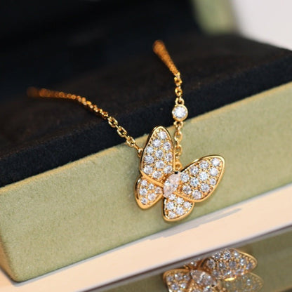 [Favorite]BUTTERFLY DIAMOND CHARM NECKLACE
