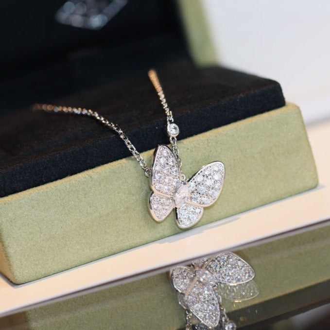 [Favorite]BUTTERFLY DIAMOND CHARM NECKLACE