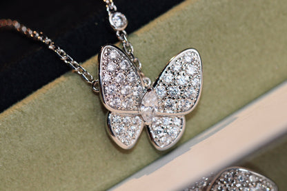 [Favorite]BUTTERFLY DIAMOND CHARM NECKLACE