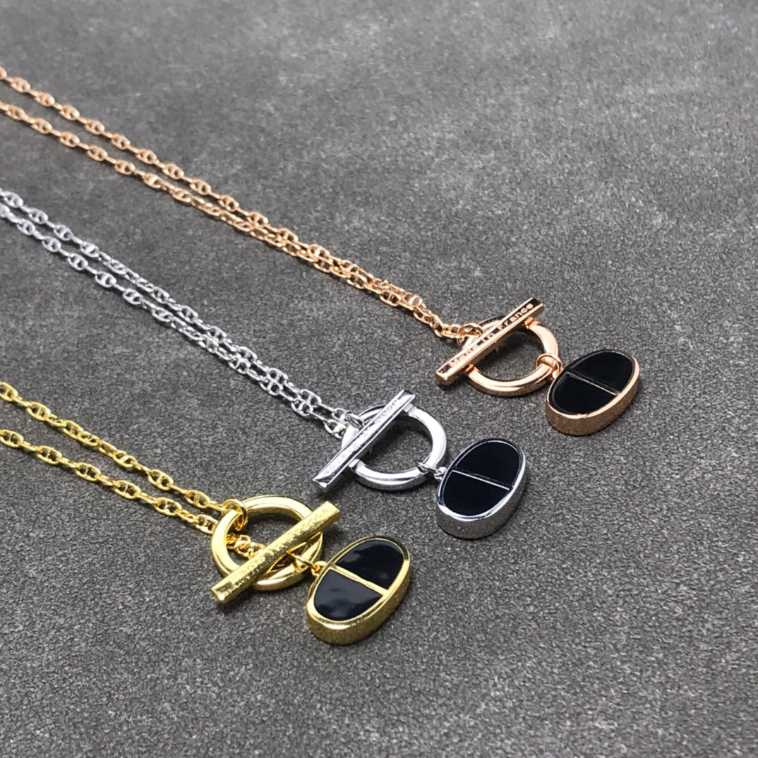 [Favorite]CHAINE VERSO BLACK CERAMIC  NECKLACE